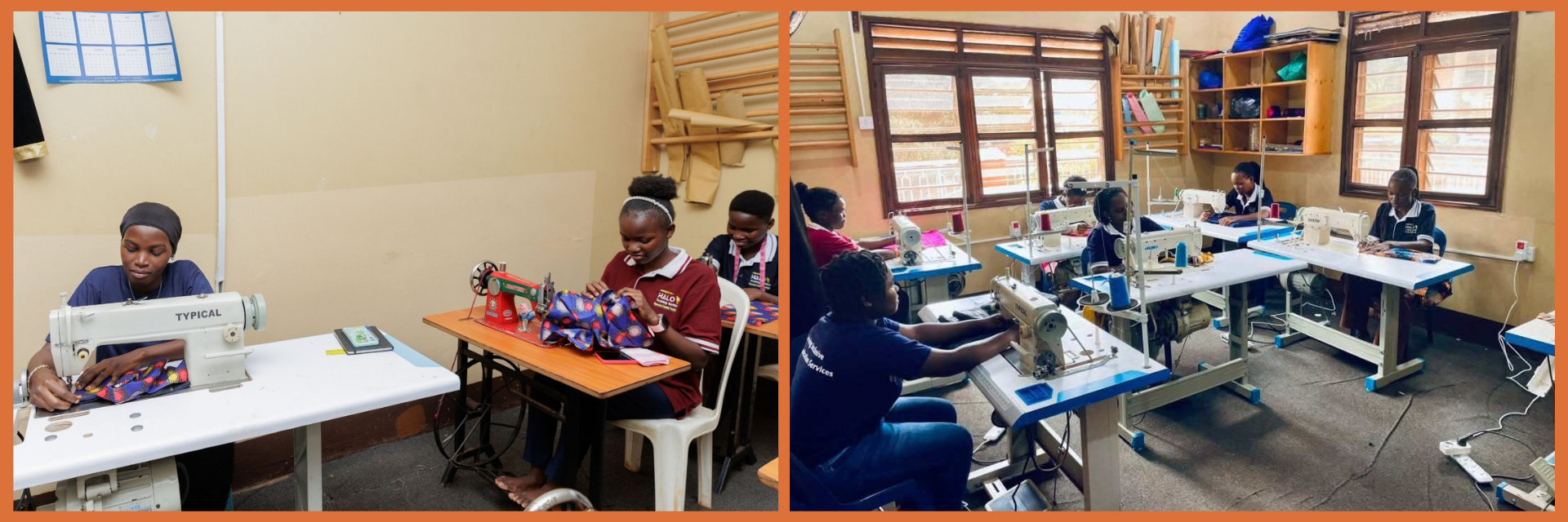 Before and after images of the classroom